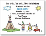 Pen At Hand Stick Figures Birth Announcements - Indians